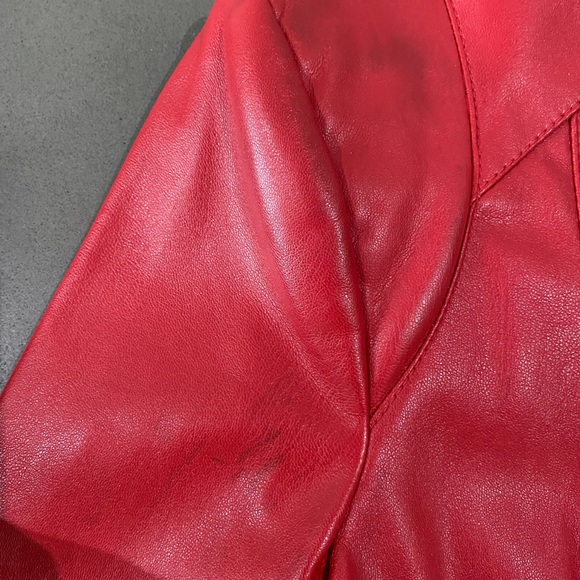 Zara Faux Leather Jacket in Red - Picture 2 of 6